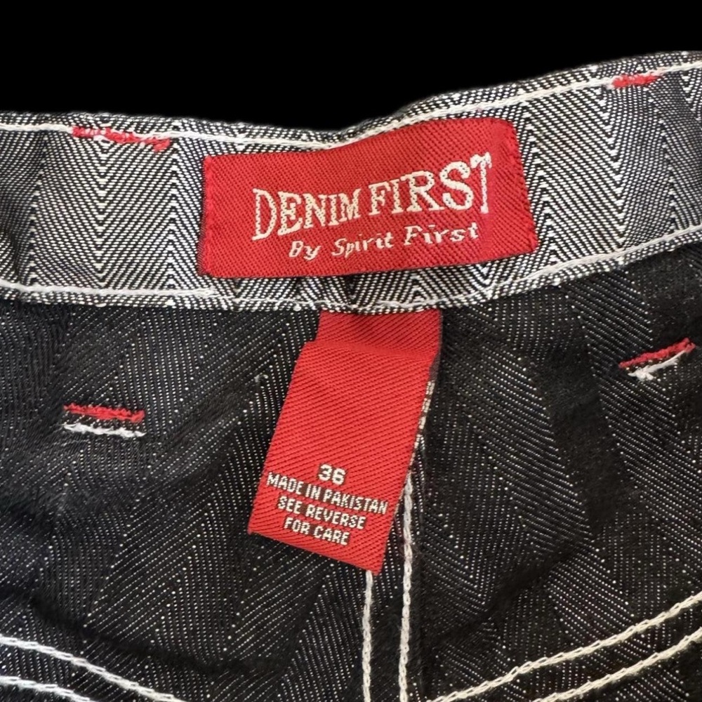 Spirit First / Denim First shiny silver metallic wide leg baggy jeans - Picture 5 of 5